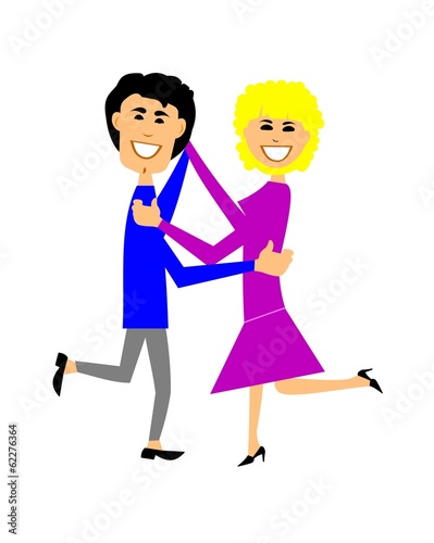 Vector: retro couple dancing the old fashioned way retro couple dancing the old fashioned way