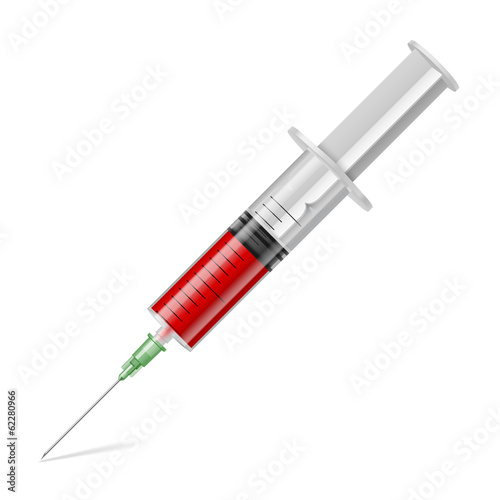 Vector: Syringe with blood Syringe with blood