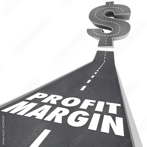 Illustration: Profit Margin Road Going Up Increasing Earnings Net Income Money Profit Margin Road Going Up Increasing Earnings Net Income Money