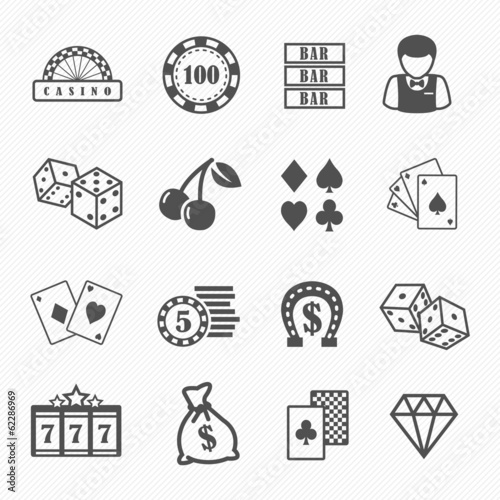 Vector: Casino and gambling icons set Casino and gambling icons set