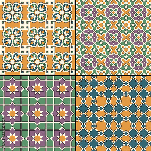 Vector: Seamlessly tiling retro patterns Seamlessly tiling retro patterns