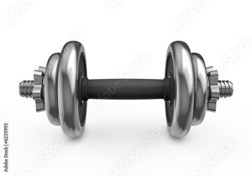 Illustration: Metal dumbbell isolated on white background Metal dumbbell isolated on white background