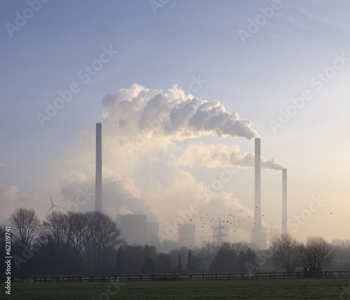 Photo: power station at dusk power station at dusk
