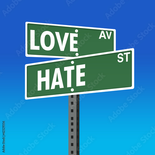 Illustration: Concept Signage Board-Love or Hate Concept Signage Board-Love or Hate