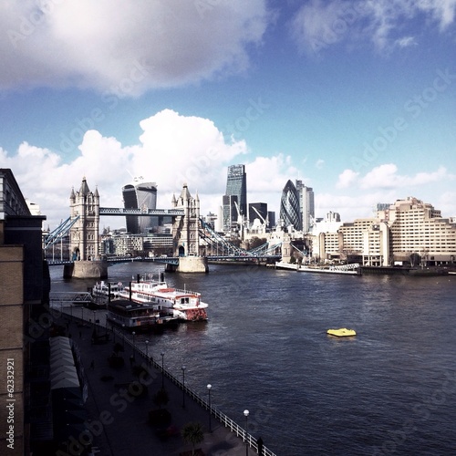 Instant Collection: view of Tower Bridge in London view of Tower Bridge in London