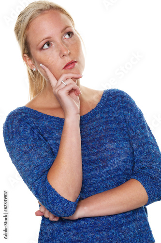 Photo: nachdenklich junge Frau nachdenklich junge Frau
