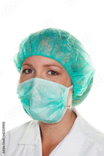 Photo: Ärztin mit Mundschutz Ärztin mit Mundschutz