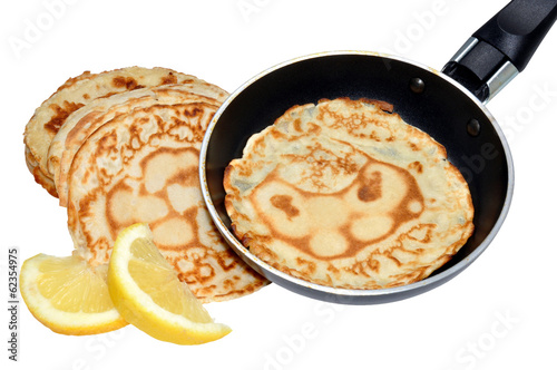 Photo: Fresh Pancakes And Frying Pan Fresh Pancakes And Frying Pan