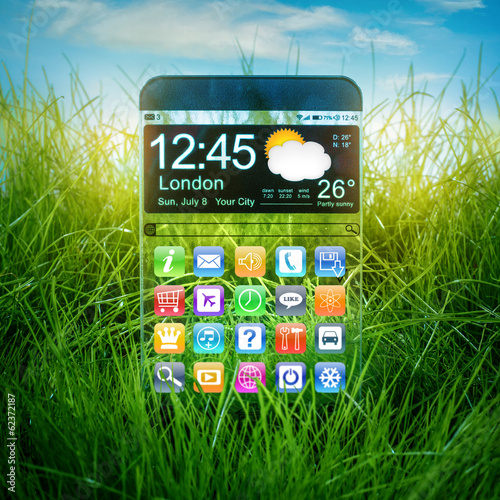 Photo: Smartphone with a transparent display. Smartphone with a transparent display.