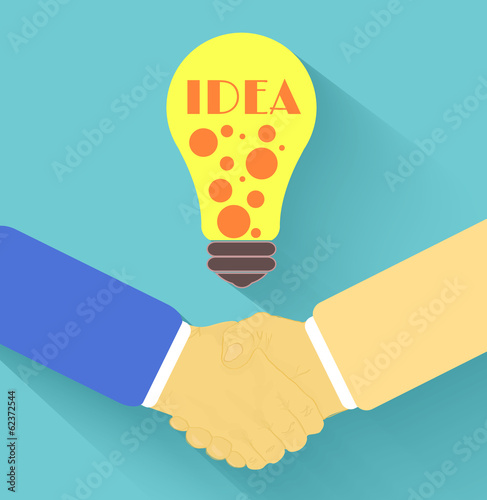 Illustration: Handshake in flat design Handshake in flat design