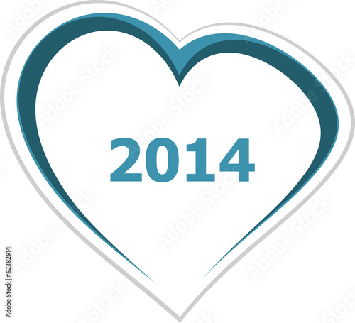Illustration: marketing concept, 2014 on love heart on white marketing concept, 2014 on love heart on white