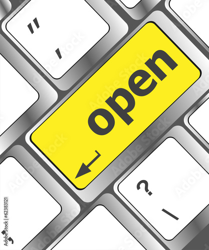 Illustration: open button on the computer keyboard open button on the computer keyboard