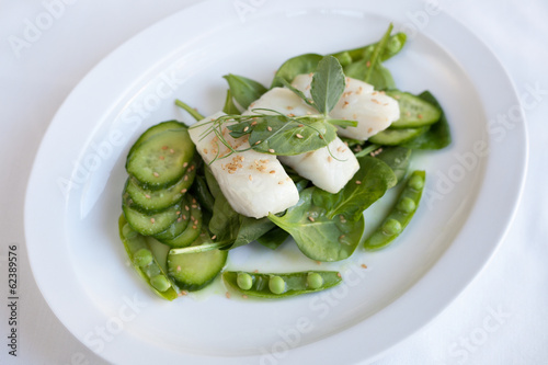 Photo: Cod and Green Vegetables Cod and Green Vegetables