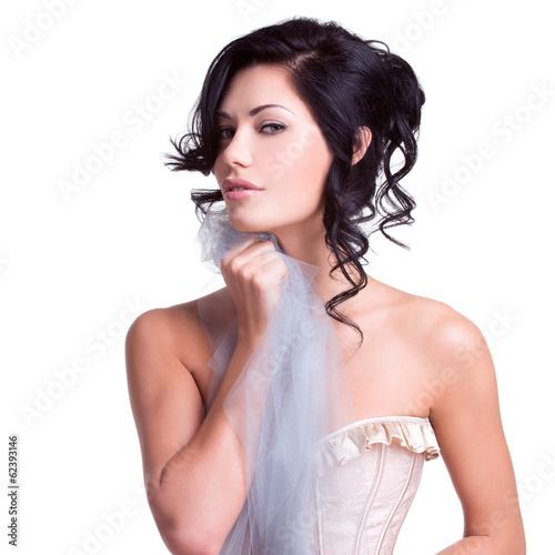 Photo: Portrait of a beautiful sexy tender woman with creative hairstyl Portrait of a beautiful sexy tender woman with creative hairstyl