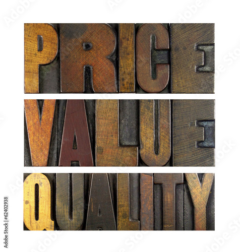 Photo: Price Value Quality Price Value Quality