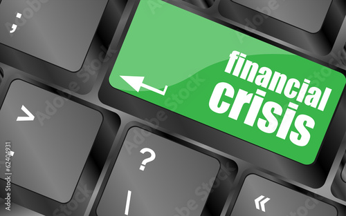 Illustration: financial crisis key showing business insurance concept financial crisis key showing business insurance concept