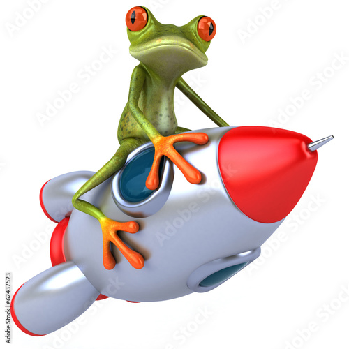 Illustration: Frog and rocket Frog and rocket