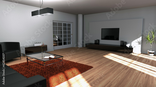 Illustration: Modern eingerichtetes Wohnzimmer Modern eingerichtetes Wohnzimmer