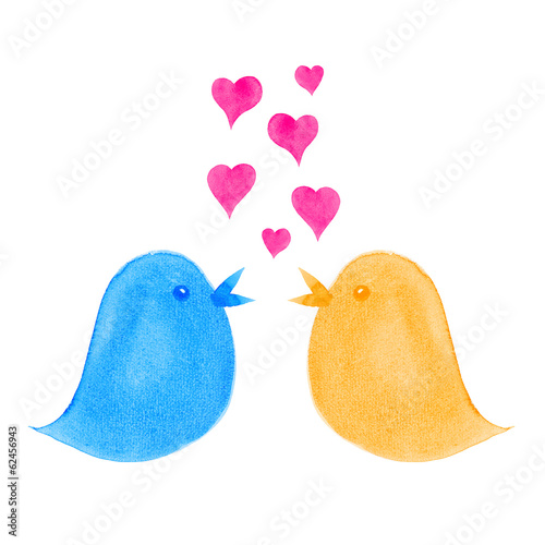 Photo: Birds Singing Love Hearts Dating Concept Birds Singing Love Hearts Dating Concept
