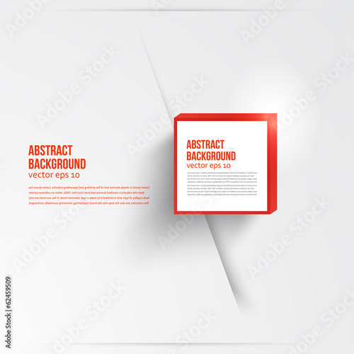 Vector: Vector square. Abstract background card and red. 3d Vector square. Abstract background card and red. 3d