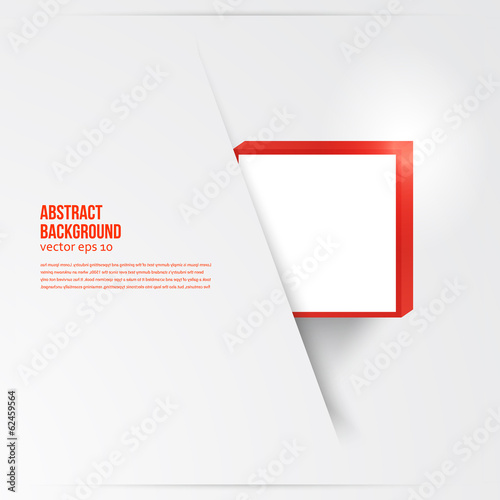 Vector: Vector square. Abstract background card and red. 3d Vector square. Abstract background card and red. 3d