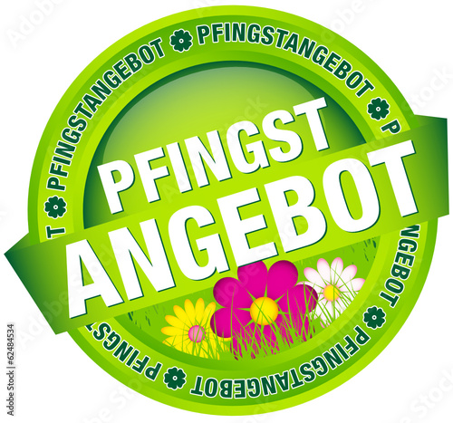 Vector: Button Banner "Pfingstangebot" grün Button Banner "Pfingstangebot" grün