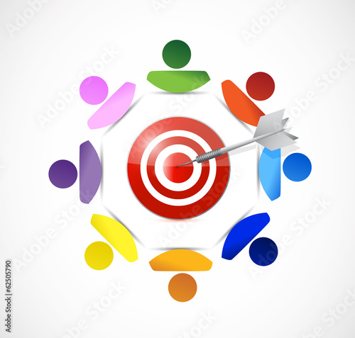 Illustration: people around a target illustration design people around a target illustration design