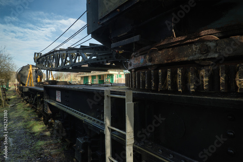 Photo: Vintage old train locomotive crane equipment Vintage old train locomotive crane equipment