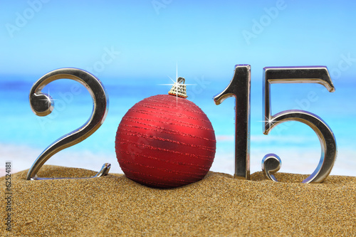 Photo: Year 2015 numbers on the beach Year 2015 numbers on the beach