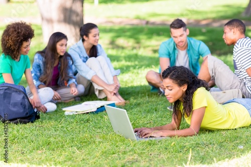 Photo: University students studying on campus University students studying on campus