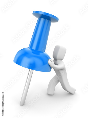 Illustration: Man and push pin Man and push pin