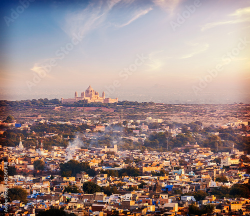 Photo: Aerial view of Jodhpur - the blue city. Rajasthan, India Aerial view of Jodhpur - the blue city. Rajasthan, India