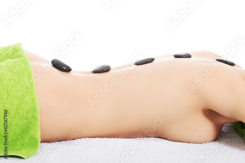Photo: Stone massage. Stone massage.