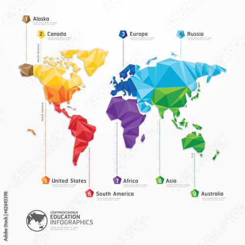 Vector: world map illustration infographics geometric concept design vec world map illustration infographics geometric concept design vec
