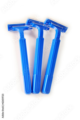 Photo: Three Disposable Razors Over White Three Disposable Razors Over White