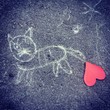 red heart and cat red heart and cat