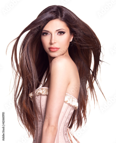 Photo: beautiful white pretty woman with long straight hair beautiful white pretty woman with long straight hair