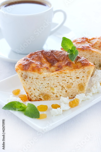 Photo: Low-fat pudding with cottage cheese, wholegrain flour and raisin Low-fat pudding with cottage cheese, wholegrain flour and raisin