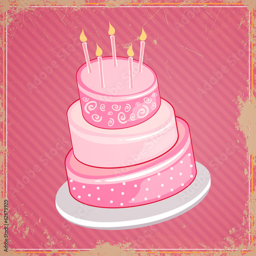 Vector: Vector Illustration of a Happy Birthday Greeting Card Vector Illustration of a Happy Birthday Greeting Card