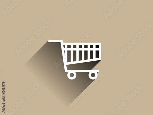 Vector: Flat long shadow icon of shopping chart Flat long shadow icon of shopping chart