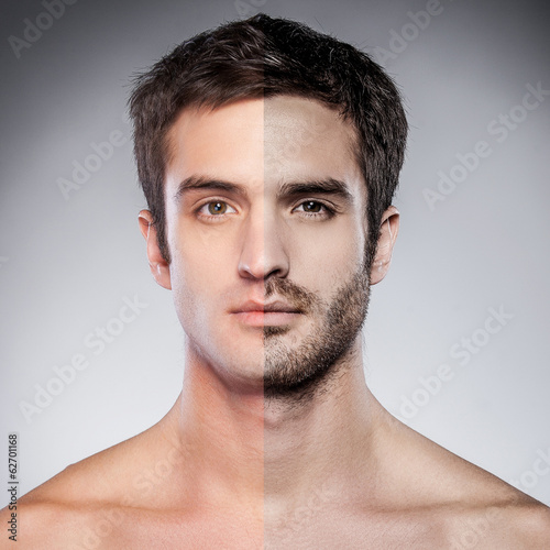 Photo: Half shaved. Half shaved.