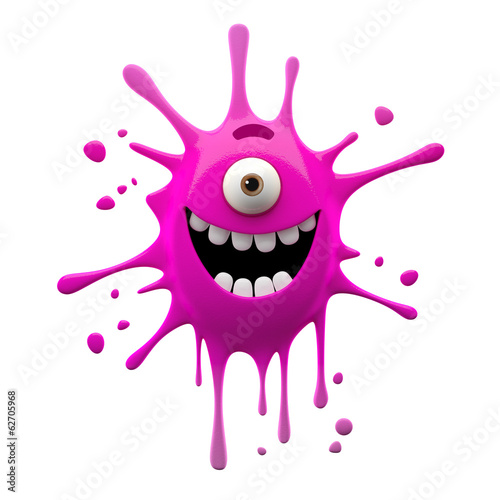 Illustration: funny monster 3D character, crazy little creep, funny monster 3D character, crazy little creep,