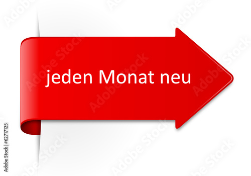 Vector: Schild jeden Monat neu Schild jeden Monat neu