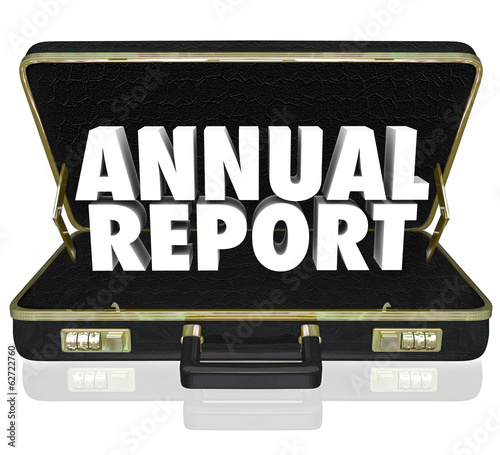 Illustration: Annual Report Briefcase Words Financial Statement Filing Annual Report Briefcase Words Financial Statement Filing