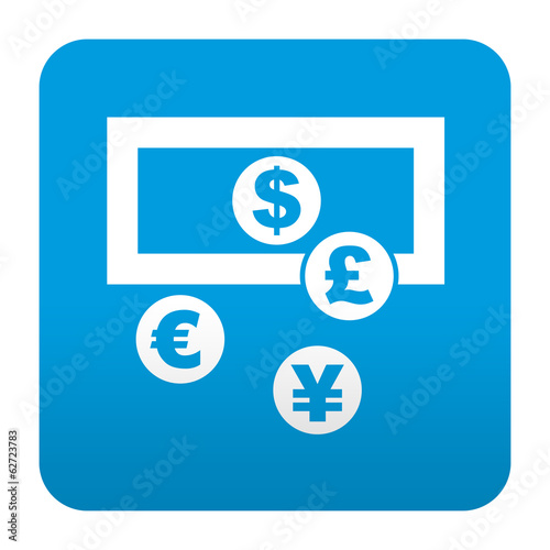 Illustration: Etiqueta tipo app azul simbolo cambio de divisas Etiqueta tipo app azul simbolo cambio de divisas