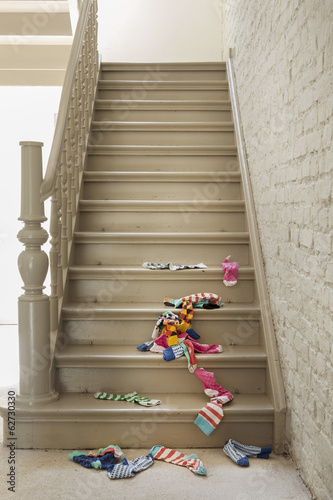 Photo: Socken auf Treppe gefallen Socken auf Treppe gefallen