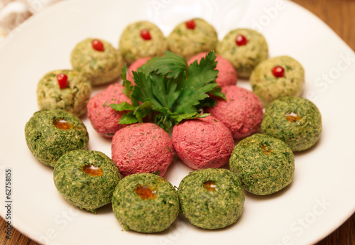 Photo: Pkhali appetizer on plate, georgian dish Pkhali appetizer on plate, georgian dish