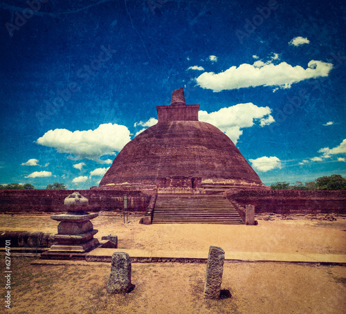 Photo: Vintage retro hipster style travel image of Jetavaranama dagoba Vintage retro hipster style travel image of Jetavaranama dagoba