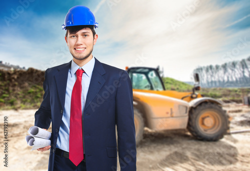 Photo: Engineer in a construction site Engineer in a construction site