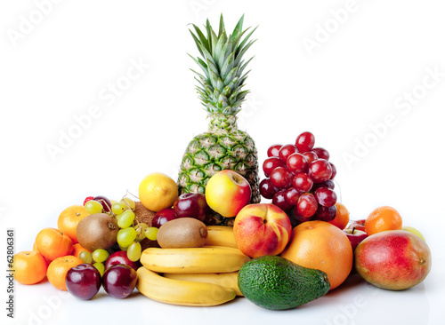 Photo: fruits isolated on a white background fruits isolated on a white background